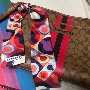 Coach Crossbody Purse in Brown and Red